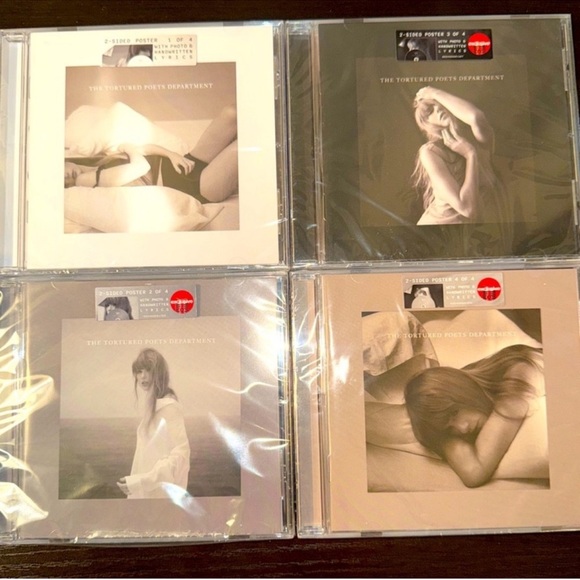 New never opened Lot of 4 Taylor Swift TTPD CDs includes full set of 4 posters